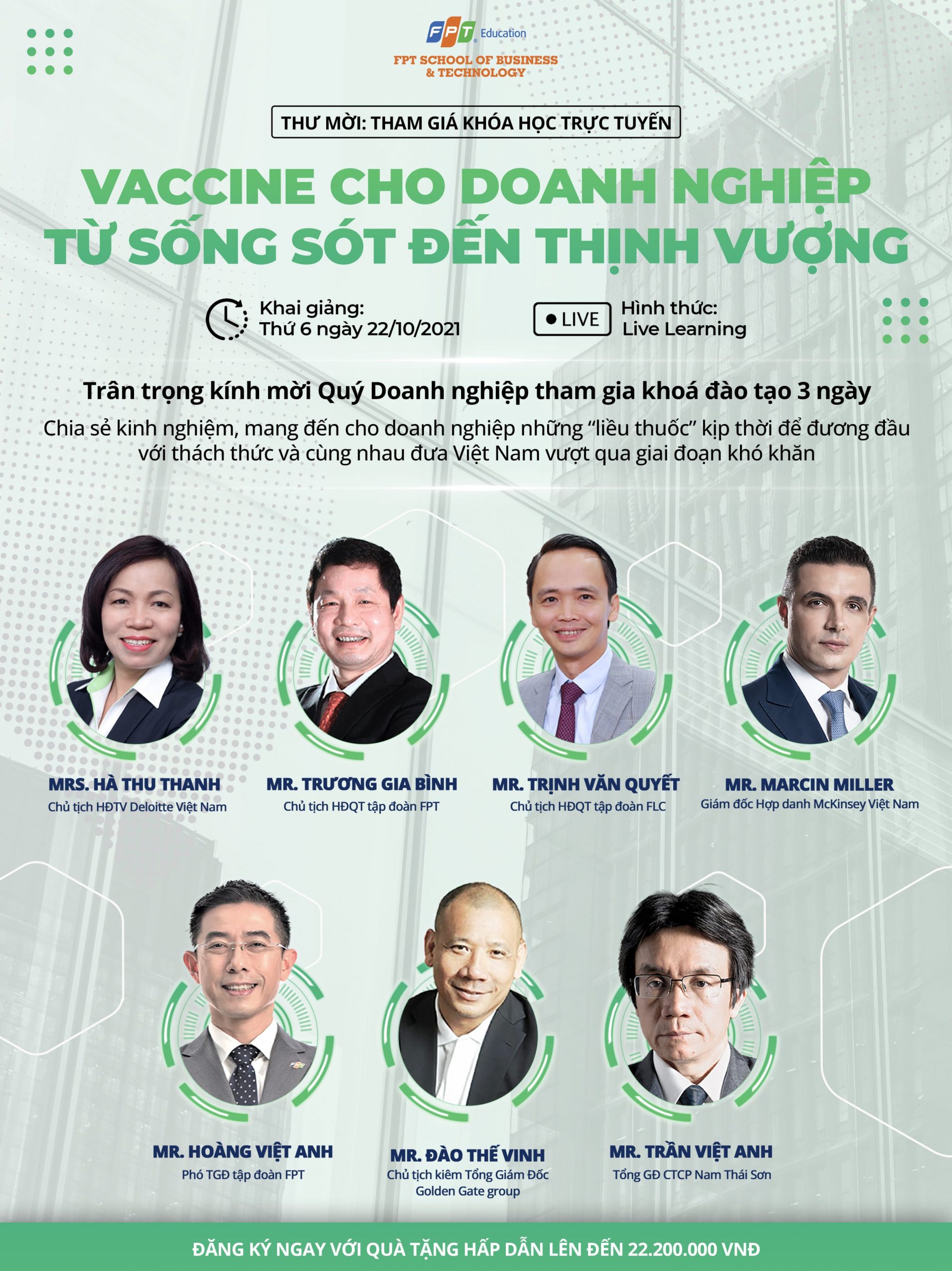 Thư mời chương trình Vaccine cho doanh nghiệp 22.10.2021