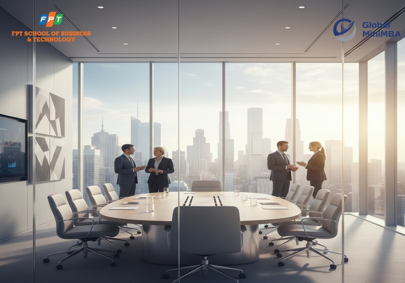 Nhóm doanh nghiệp thảo luận brainstorming, tạo ý tưởng đột phá