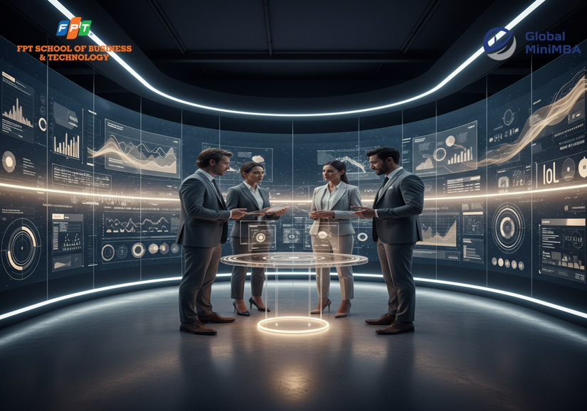 Nhân viên họp bàn chiến lược tối ưu chi phí