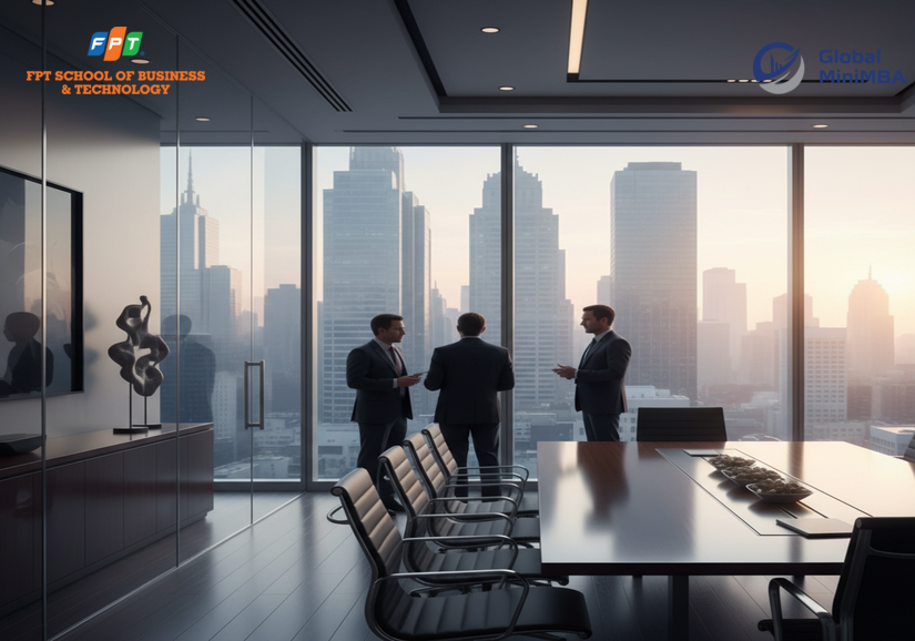 Phụ nữ lãnh đạo họp với đội ngũ trong văn phòng