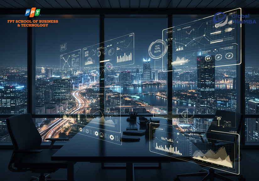 Quản lý cấp phòng họp chiến lược cùng nhân viên