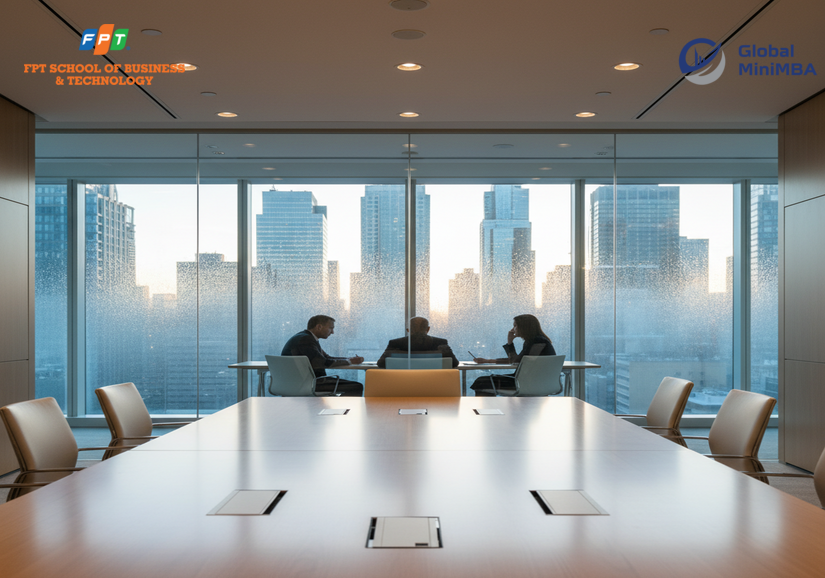 Quản lý cấp trung họp với đội ngũ nhân viên